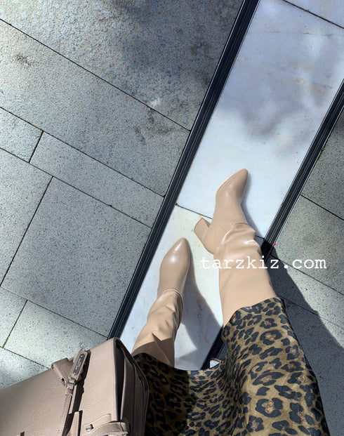 MOCHA KARAMEL DİZ ALTI ÇİZME